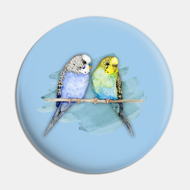 Two cute budgies watercolor Pin by Bwiselizzy