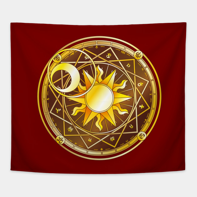Cardcaptor Sakura Clow Card Back Clamp Tapestry Teepublic I'm trying to figure out how i want the back to look. cardcaptor sakura clow card back