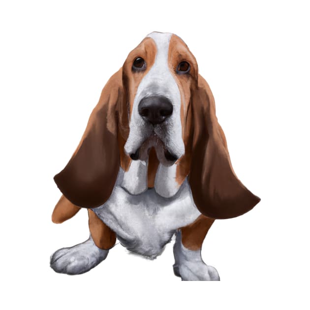 Cute Basset Hound Drawing by Play Zoo