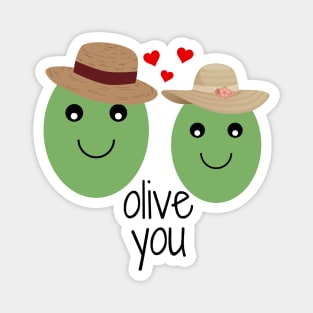 Cute Olive You Couple Magnet