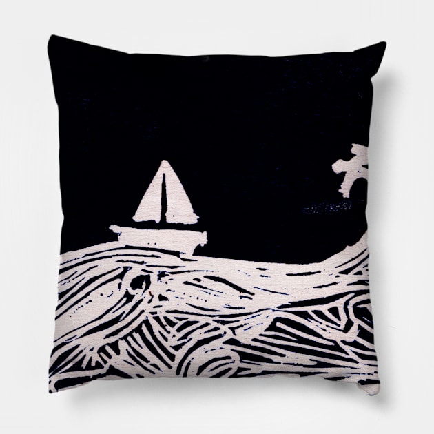 Solitude of the sea Pillow by KatherineBlowerDesigns