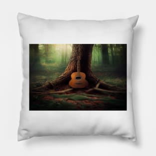 Acoustic Guitar Tree Of Life / Unwind Art Work Design Pillow
