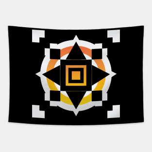 Aztec Geometric Sun Set Design Tapestry