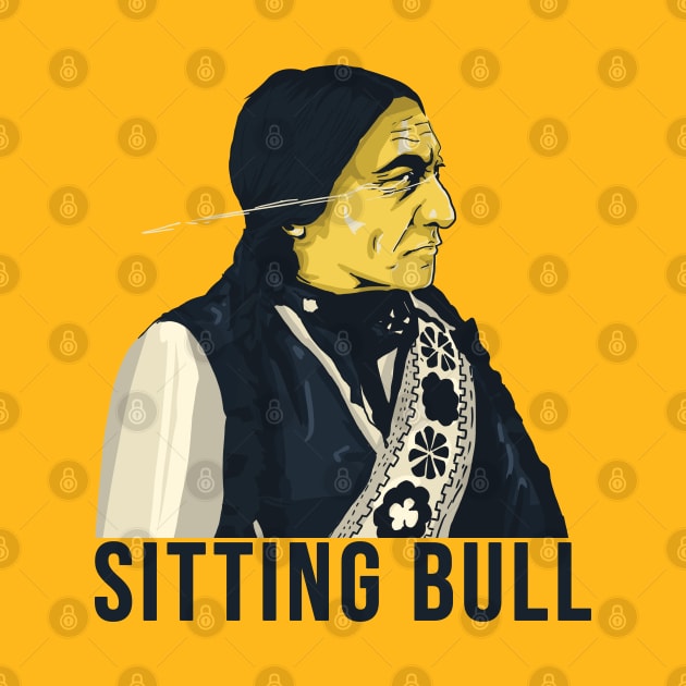 Sitting Bull Vector Art Design 2 by Eyanosa