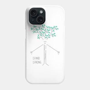 Cartoon drawing of a smiling tree Phone Case