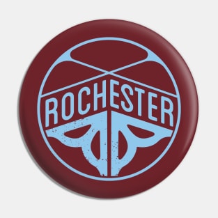 Rochester Flower logo - sky Pin