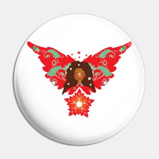 Red Christmas Angel Pin
