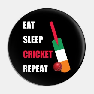 Eat Sleep Cricket Repeat Ireland Flag Pin