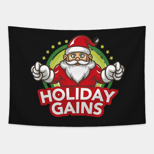 Festive Fitness: Santa’s Holiday Gains Tapestry by ramith-concept