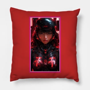 Anime Race Girl | Quality 3D Anime Artwork | Pink Red Black Blue Chibi Manga Anime Art Pillow