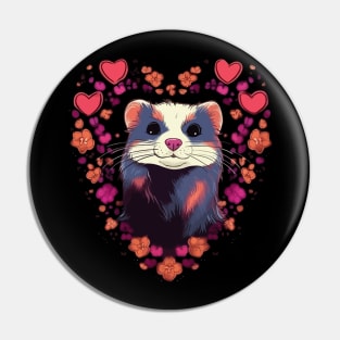 Ferret Valentine Day Pin