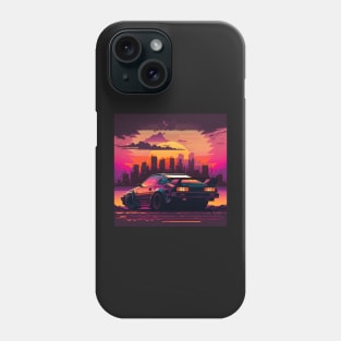 Cyberpunk sunset road trip Phone Case