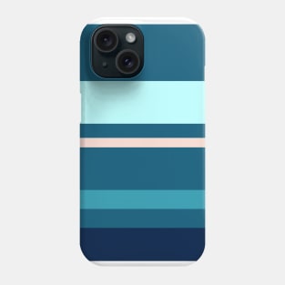 A gentle jam of Navy, Blue Sapphire, Christmas Blue, Italian Sky Blue and Champagne Pink stripes. Phone Case