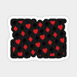 Playing Card Suits, Heart, Diamond, Spade, Jack Pattern Vector Artwork Magnet