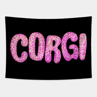 Corgi Pink Glitter Tapestry