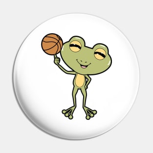 Frog at Basketball Sports Pin