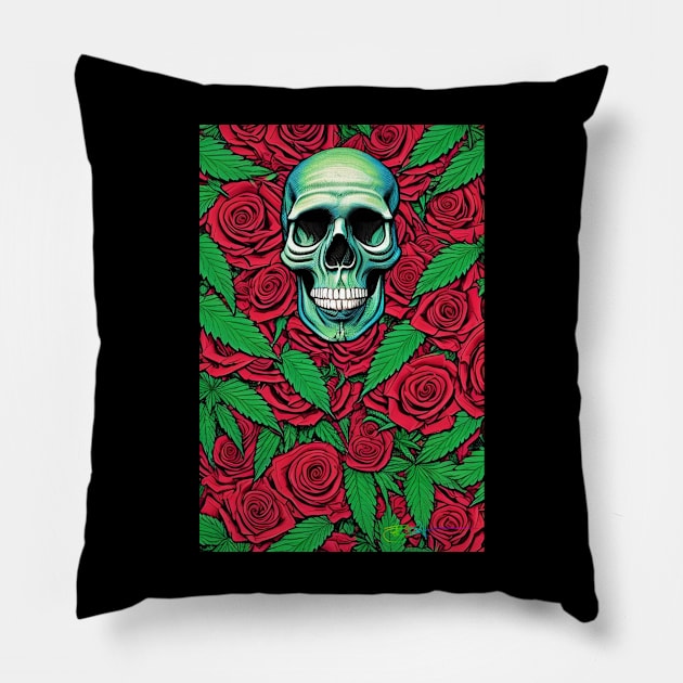 Weed After Death 130 Pillow by Benito Del Ray