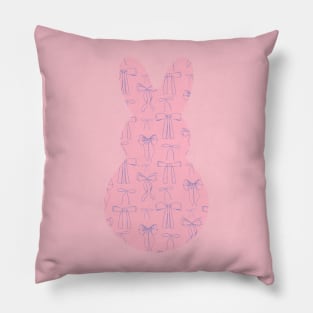 Bunny & Blue Bows Pillow