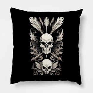 Ghostskull with feathers Pillow