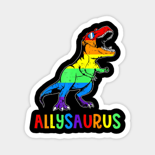 Lgbt Dinosaur Rainbow Flag Ally Lgbt Pride Magnet