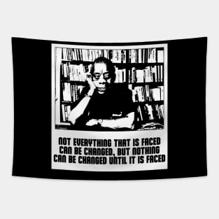 JAMES BALDWIN - BLACK WHITE VINTAGE QUOTE Tapestry