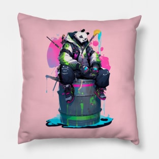 Panda, warrior of colors Pillow