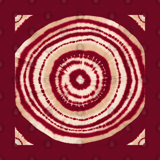 Maroon Red Shibori Circle Tie Dye Pattern by craftydesigns