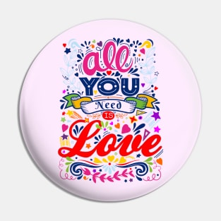 Retro Pop Art Lyrics - All You Need Is Love 1 Pin