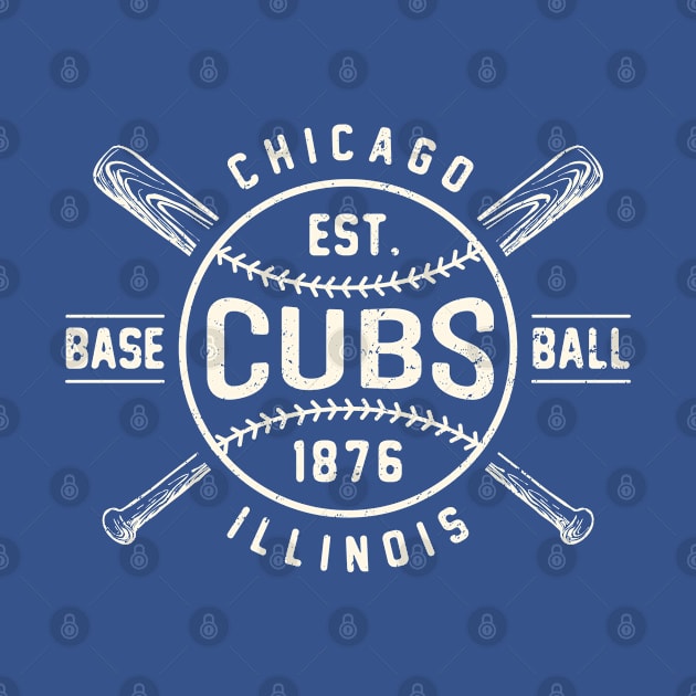Chicago Cubs Bats & Ball by Buck Tee by Buck Tee