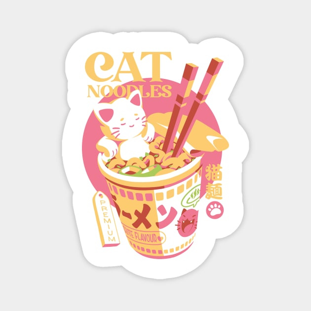 Cat Noodles Magnet by Ilustrata
