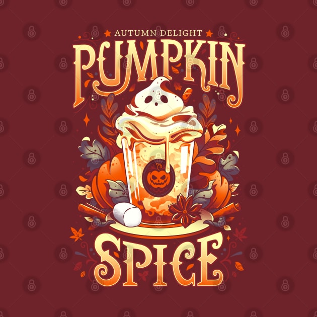 Ghostly Pumpkin Spice - Cute Food by Snouleaf