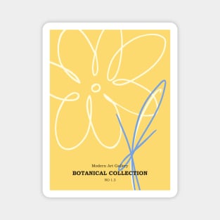 Flower market, Botanical art, Cute abstract flowers, Exhibition print, Aesthetic, Yellow print Magnet