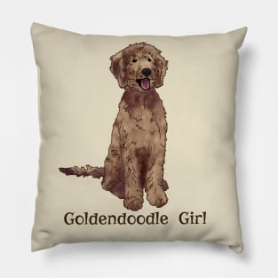 Goldendoodle Girl Pillow