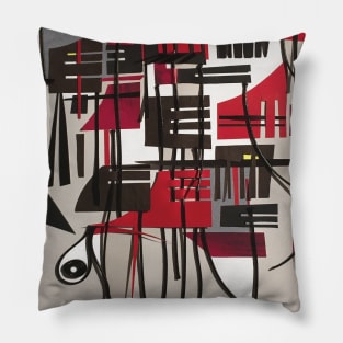 The Village- Modern Abstract Collage Pillow