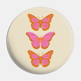 Pink and Orange Butterflies Pin