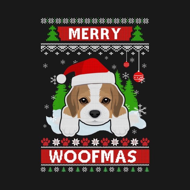 Beagle Merry Woofmas Ugly Christmas Sweater by Marks Kayla