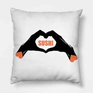 Sushi Heart Hands Pillow