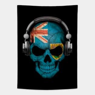 Dark Skull Deejay with Turks and Caicos Flag Tapestry