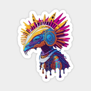 Alien Bird - Ancient Alien with Helmet with Spikes. Magnet