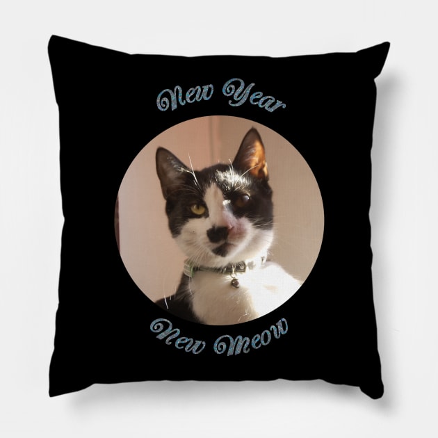 New Year New Meow Pillow by MariLola126