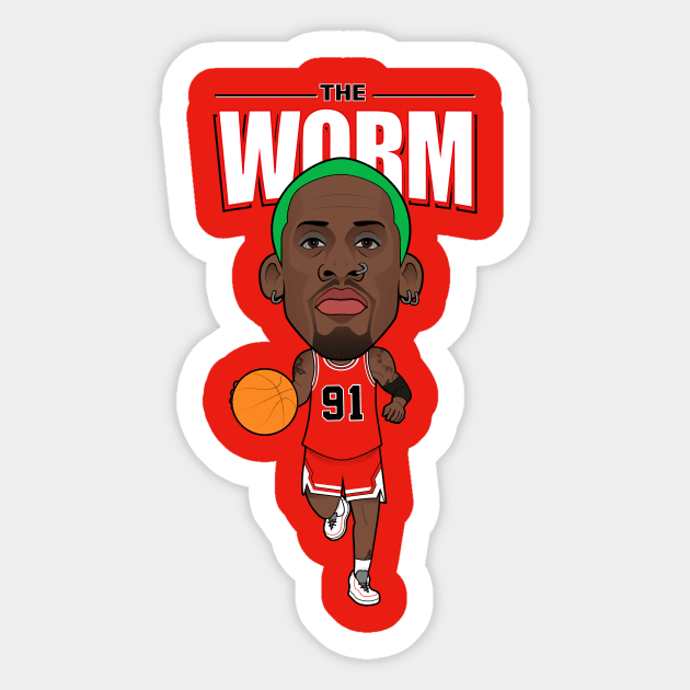 DENNIS RODMAN / THE PINK WORM - Dennis Rodman Pink Hair - Sticker