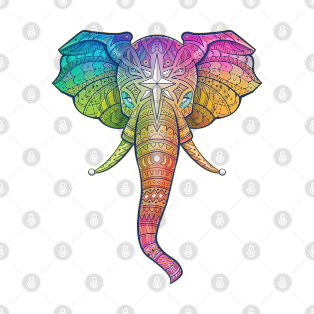 Elephant Tattoo Colorful by Robbgoblin