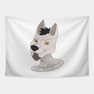 Anthro snow fox face Tapestry