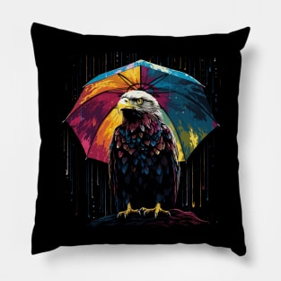 Eagle Rainy Day With Umbrella Pillow