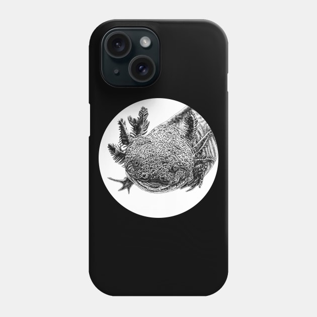 Axolotl illustration Phone Case by lorendowding