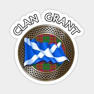 Clan Grant Crest & Tartan Knot Magnet