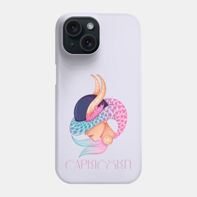 Capricorn Zodiac Sign Beautiful Girl Phone Case by Violete Designs