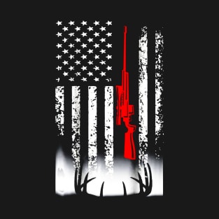 Deer Hunting USA Flag T-Shirt