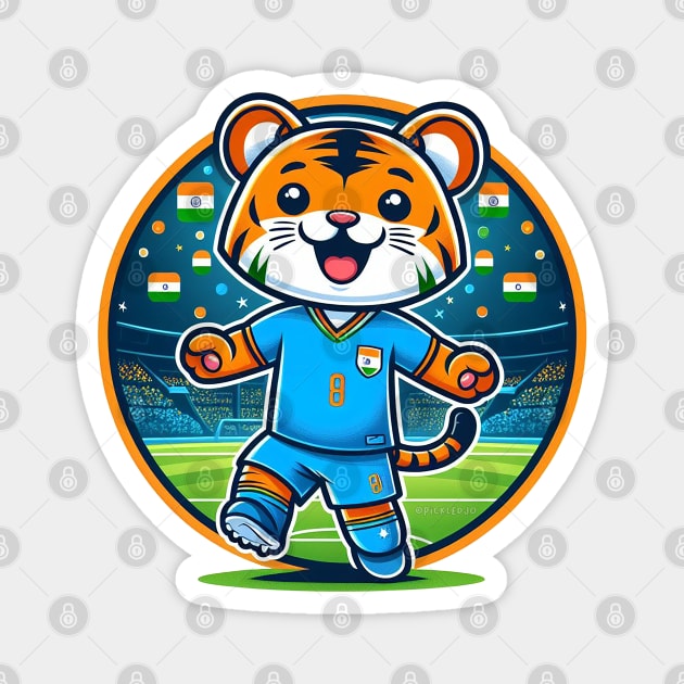 India Football Tiger Magnet by Sketchy