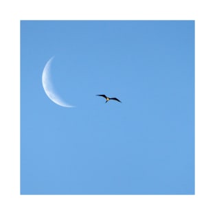 Crescent moon and a seagull T-Shirt